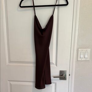 Abercrombie & Fitch Red Slip Dress Cowl Neck Sleeveless